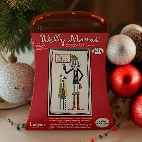 Dolly Mamas Counted Cross Stitch Kit Santa Define Naughty 019 0418 NEW Janlynn - Picture 11 of 16